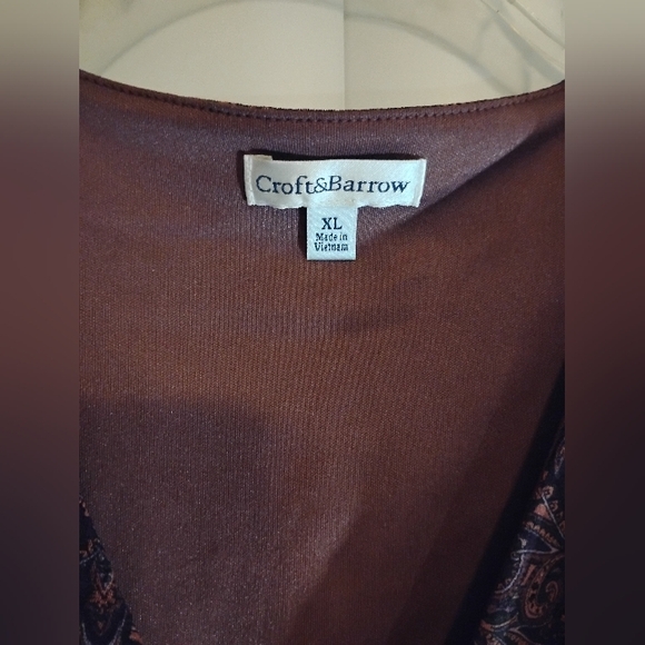 🔥Croft & Barrow XL Crossover Empire Waist Midi Plum Paisley wrap dress - Picture 10 of 16